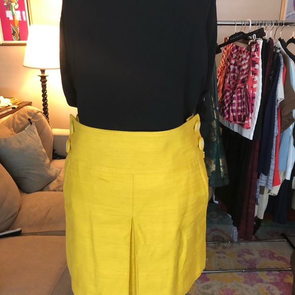 J Crew yellow linen skirt size 4 - Picture 3 of 8